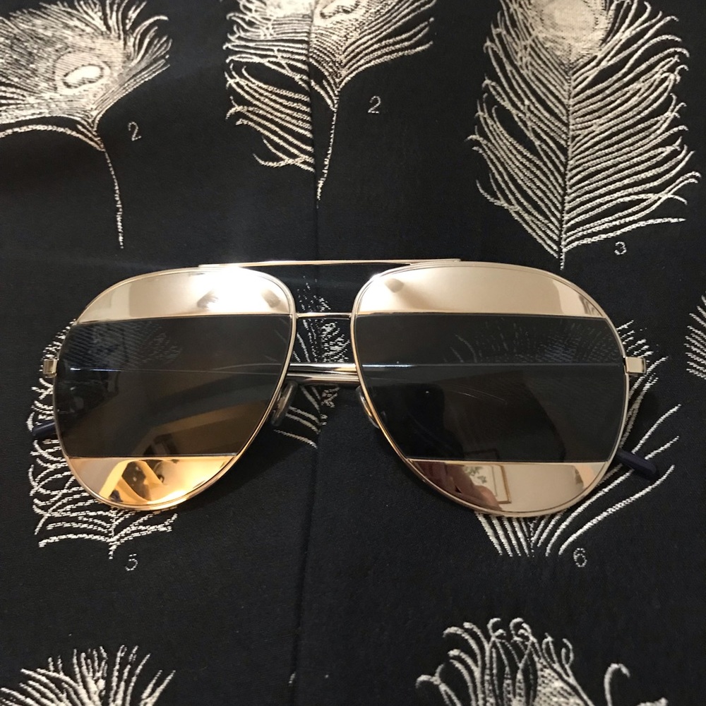 Dior Men's Aviator Sunglasses in Gold and Black - Picture 2 of 8